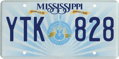 MS license plate YTK828
