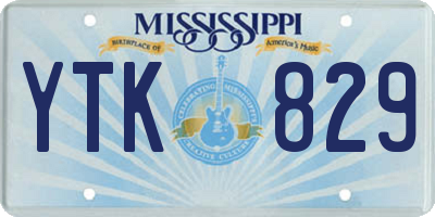 MS license plate YTK829