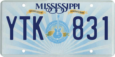 MS license plate YTK831
