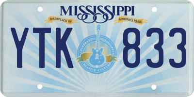 MS license plate YTK833
