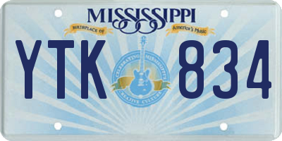 MS license plate YTK834