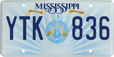 MS license plate YTK836