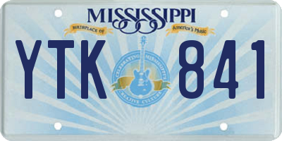 MS license plate YTK841