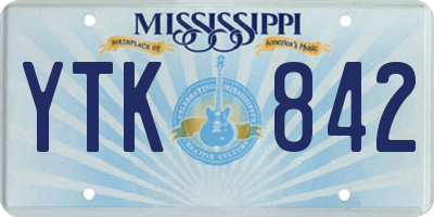 MS license plate YTK842