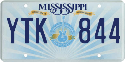 MS license plate YTK844