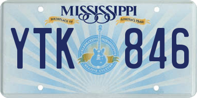 MS license plate YTK846