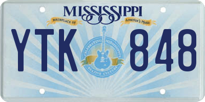 MS license plate YTK848