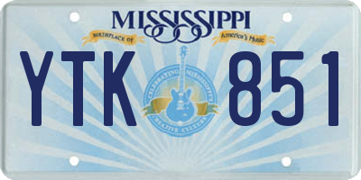 MS license plate YTK851