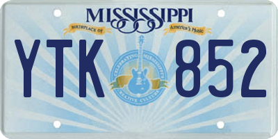 MS license plate YTK852
