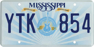 MS license plate YTK854