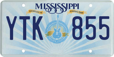 MS license plate YTK855