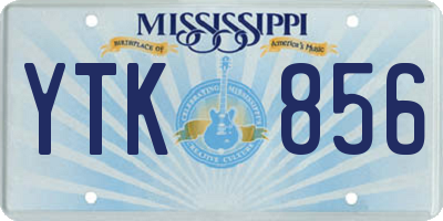 MS license plate YTK856