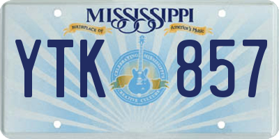 MS license plate YTK857