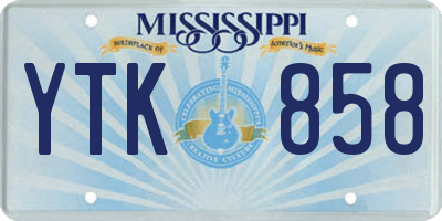 MS license plate YTK858