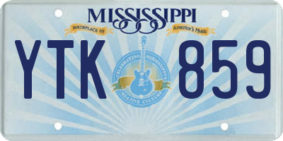 MS license plate YTK859