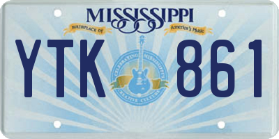 MS license plate YTK861