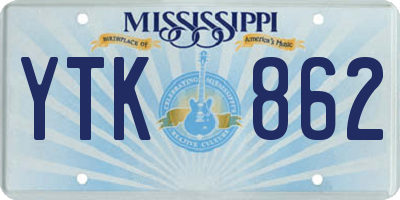 MS license plate YTK862