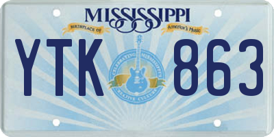 MS license plate YTK863