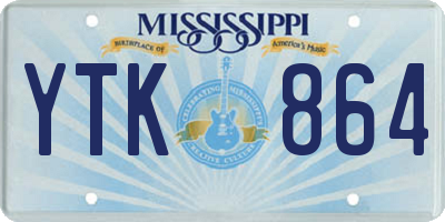 MS license plate YTK864