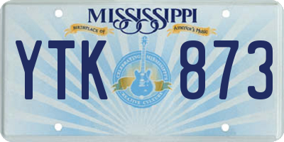 MS license plate YTK873