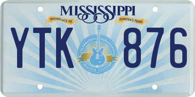 MS license plate YTK876