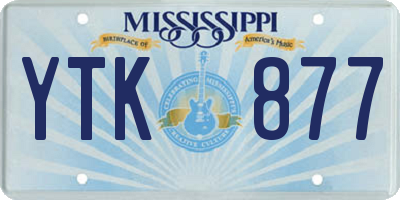 MS license plate YTK877