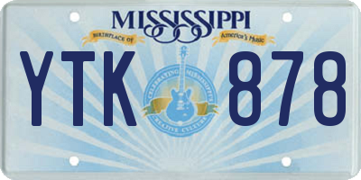 MS license plate YTK878