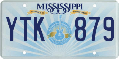 MS license plate YTK879