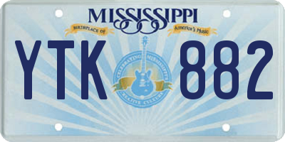 MS license plate YTK882
