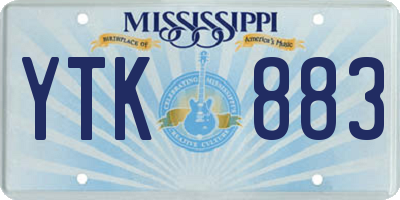 MS license plate YTK883