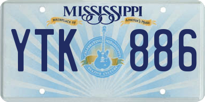MS license plate YTK886