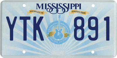 MS license plate YTK891
