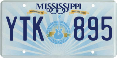 MS license plate YTK895