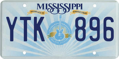 MS license plate YTK896