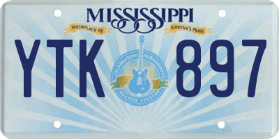 MS license plate YTK897