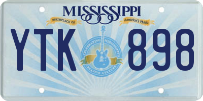MS license plate YTK898