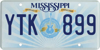 MS license plate YTK899