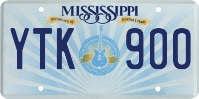 MS license plate YTK900