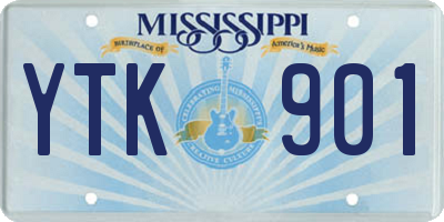 MS license plate YTK901