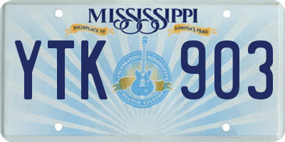 MS license plate YTK903