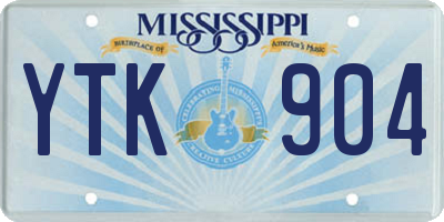 MS license plate YTK904