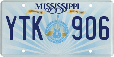 MS license plate YTK906
