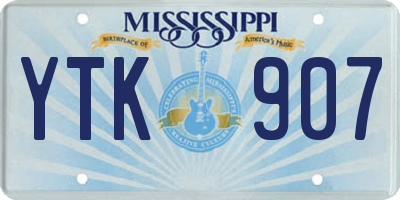 MS license plate YTK907