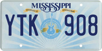 MS license plate YTK908