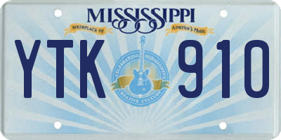 MS license plate YTK910