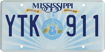 MS license plate YTK911