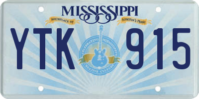 MS license plate YTK915