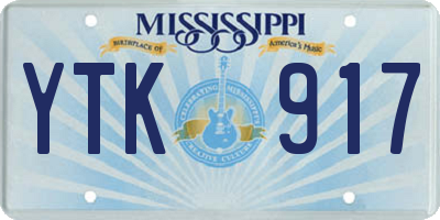 MS license plate YTK917
