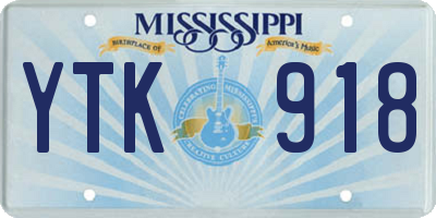 MS license plate YTK918