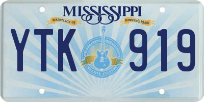 MS license plate YTK919